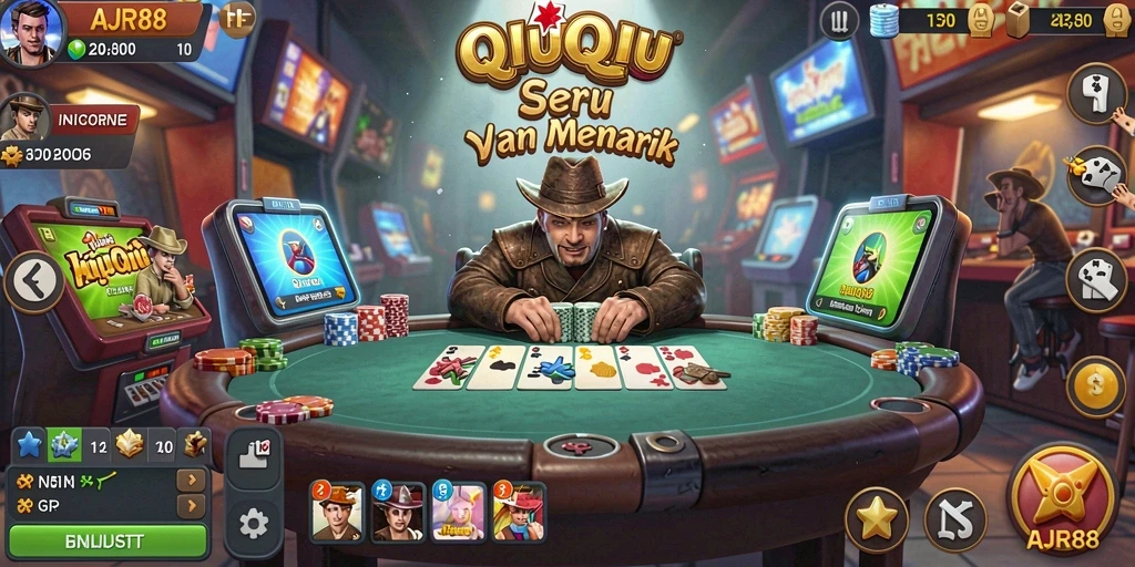 Tampilan gameplay QiuQiu AJR88 yang seru dan menantang.
