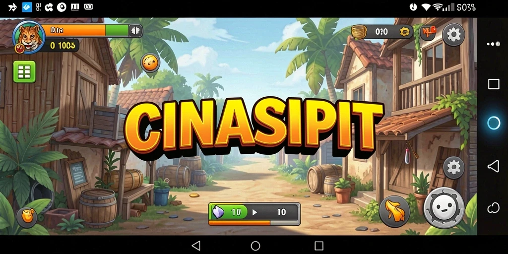 Tampilan utama gameplay CINASIPIT dengan elemen idle yang menarik.