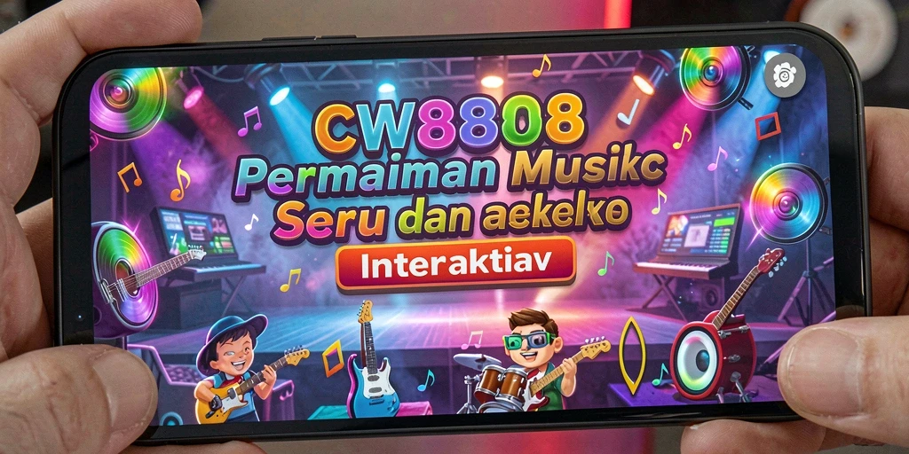 Screenshot CW8888 menampilkan gameplay seru dengan efek visual dan irama musik.