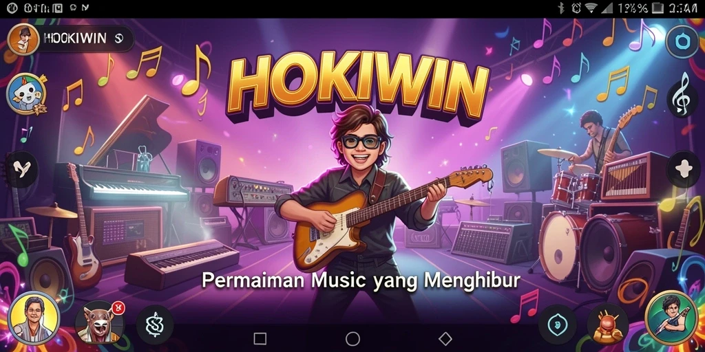 Screenshot HOKIWIN menampilkan gameplay musik yang seru dan menghibur.