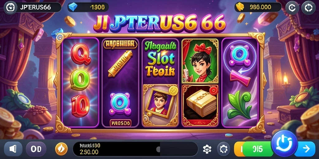 Tampilan gameplay seru dari slot JPTERUS66 yang penuh warna.