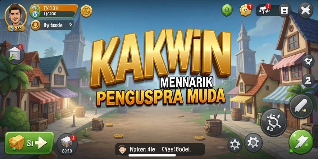 Screenshot utama KAKWIN menampilkan suasana gameplay Tycoon yang seru.
