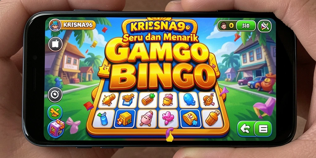 Screenshot gameplay Bingo di KRISNA96 yang penuh warna.