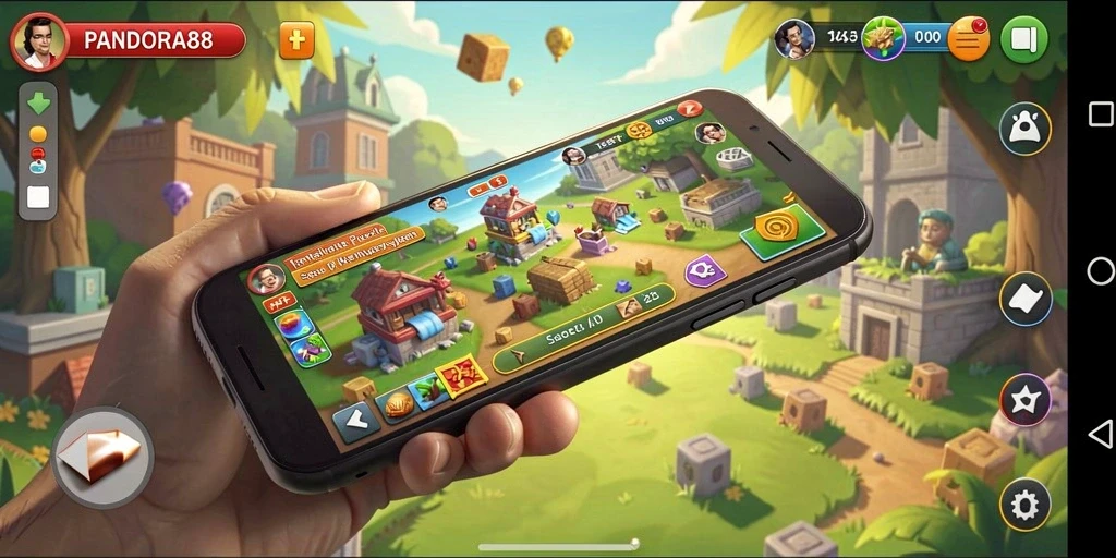 Tampilan gameplay PANDORA88 yang penuh warna dan tantangan.