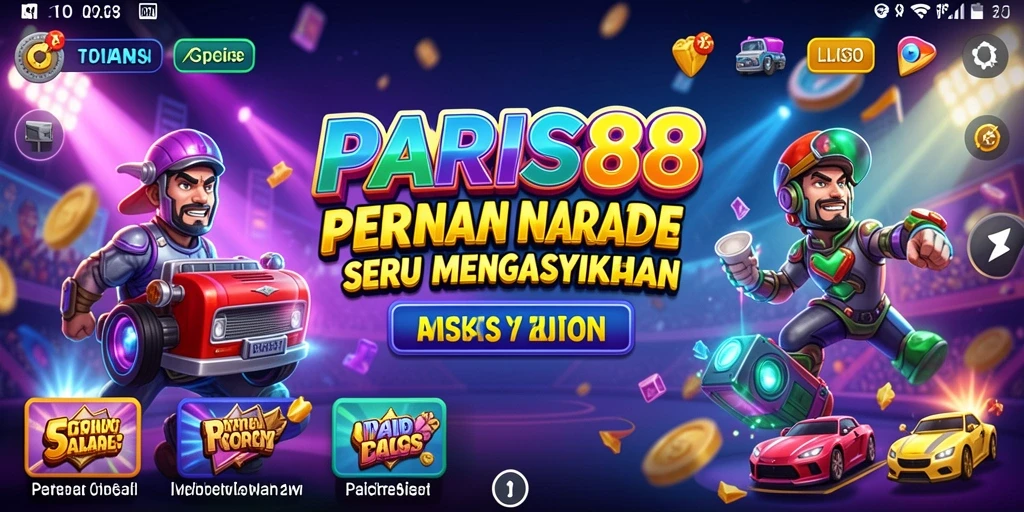 Tampilan gameplay mendebarkan dalam PARIS88 yang penuh dengan tantangan.
