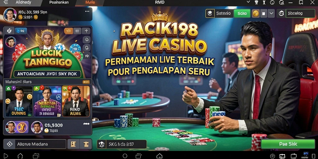 Tampilan permainan langsung yang mendebarkan di RACIK198.