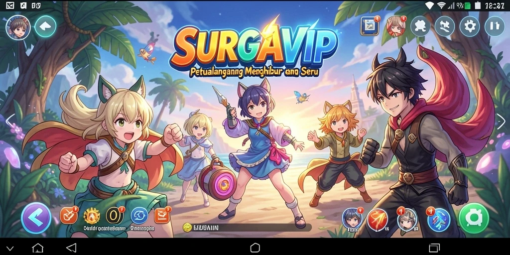 Tampilan gameplay seru di SURGAVIP yang mengajak pemain menjelajahi dunia Anime.