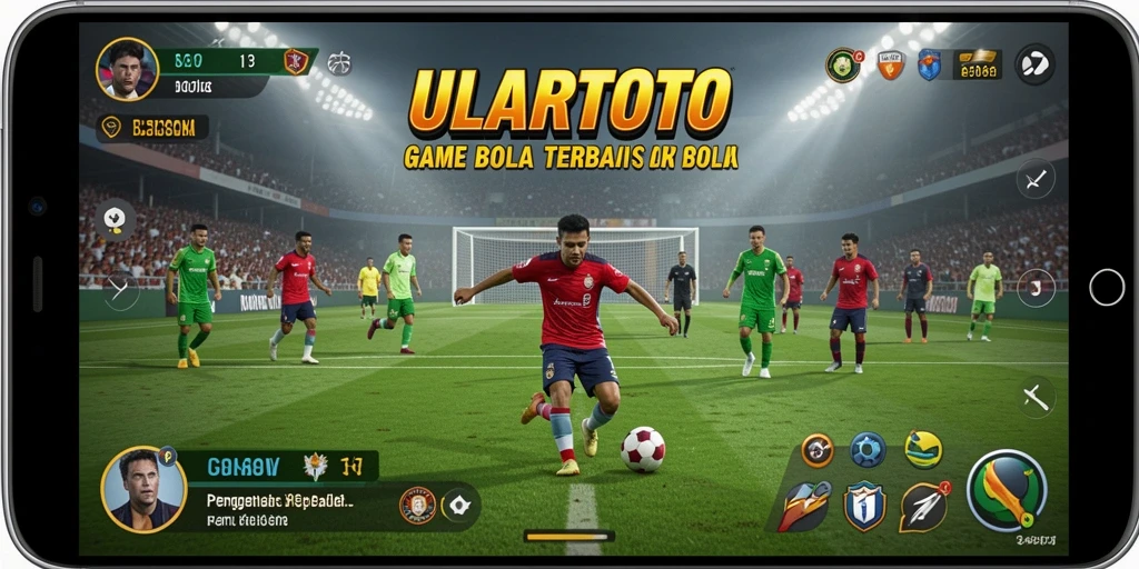 Screenshot gameplay ULARTOTO menampilkan aksi seru di lapangan sepak bola.